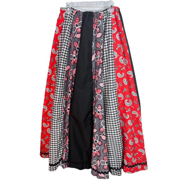 VTG 70's Care Free Fashions Multi Patterned Maxi Skirt - Picture 4 of 7